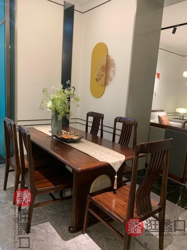 菲凡家居新中式餐厅餐桌椅D1501