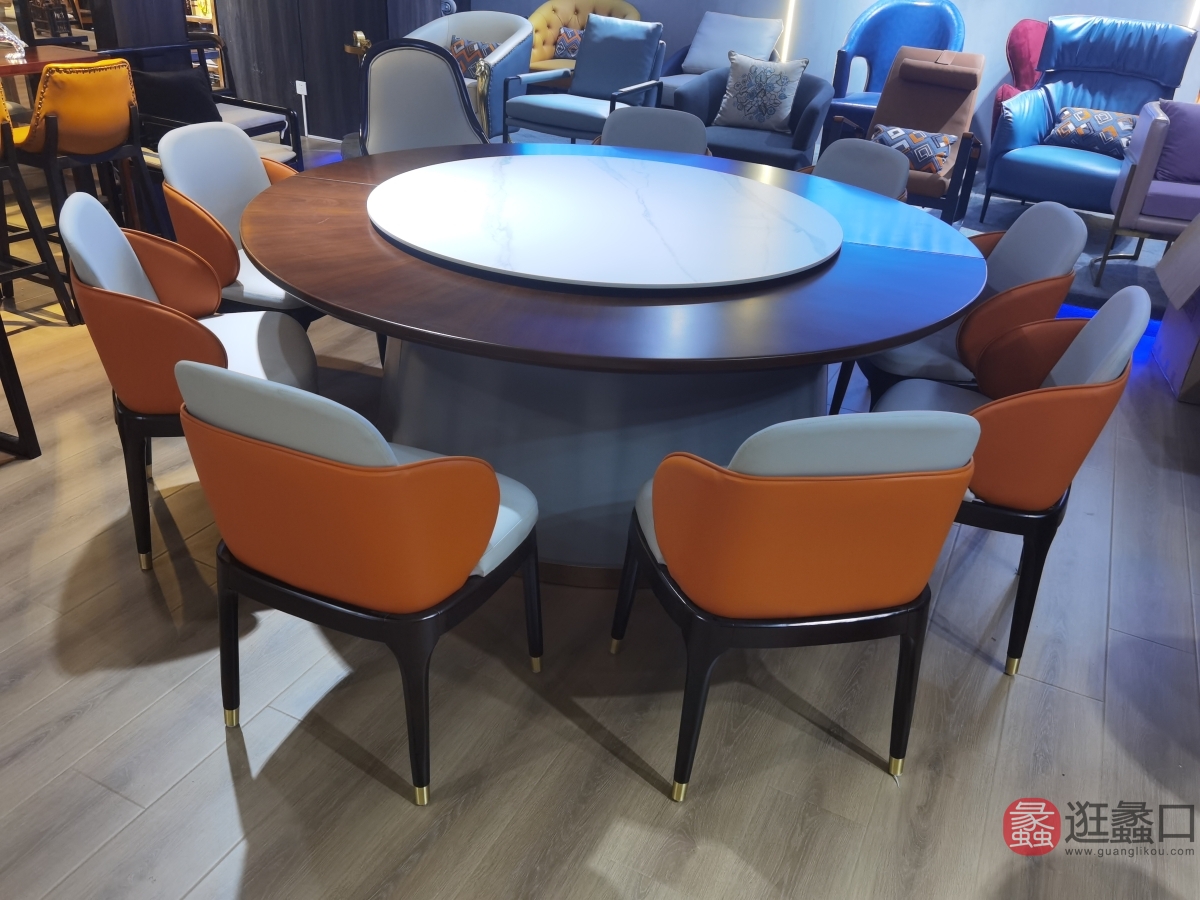 裕沁庭茶空间全品类家具优选空间定制家具意式极简餐厅餐桌椅977