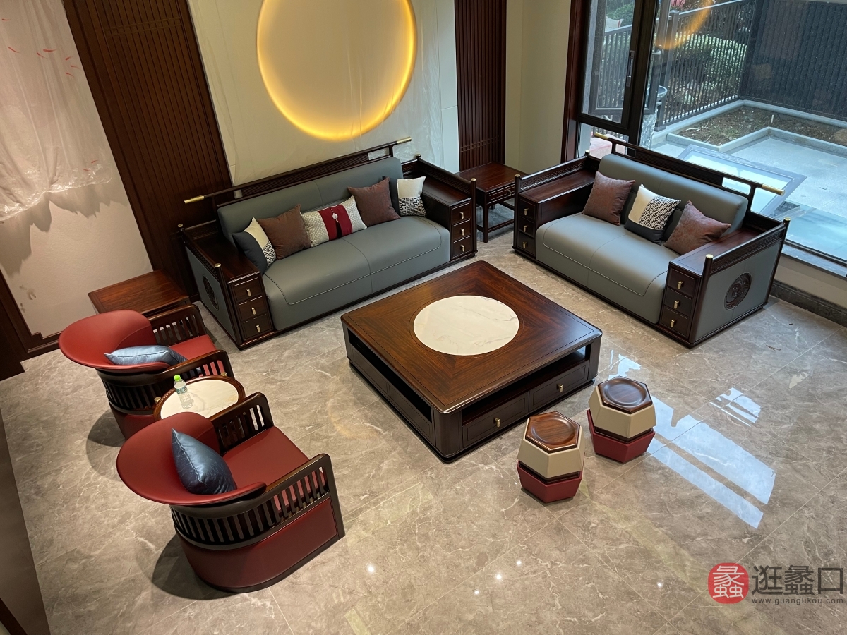 禾·江南新中式家具客厅沙发爱里古夷苏木HJN062