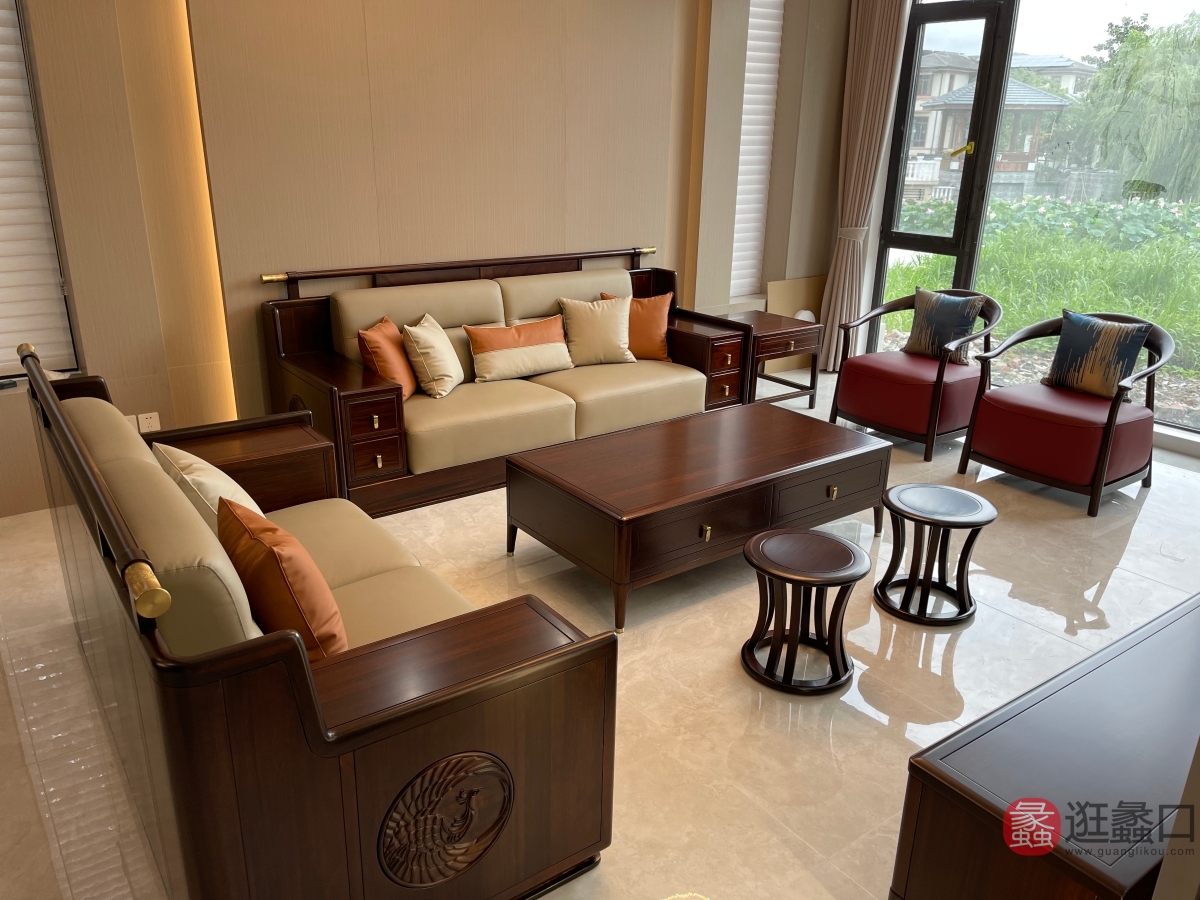 禾·江南新中式家具客厅沙发爱里古夷苏木HJN071