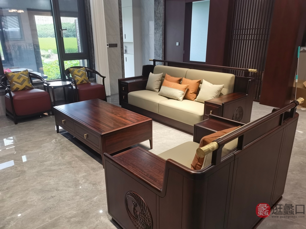 禾·江南新中式家具客厅沙发爱里古夷苏木HJN072