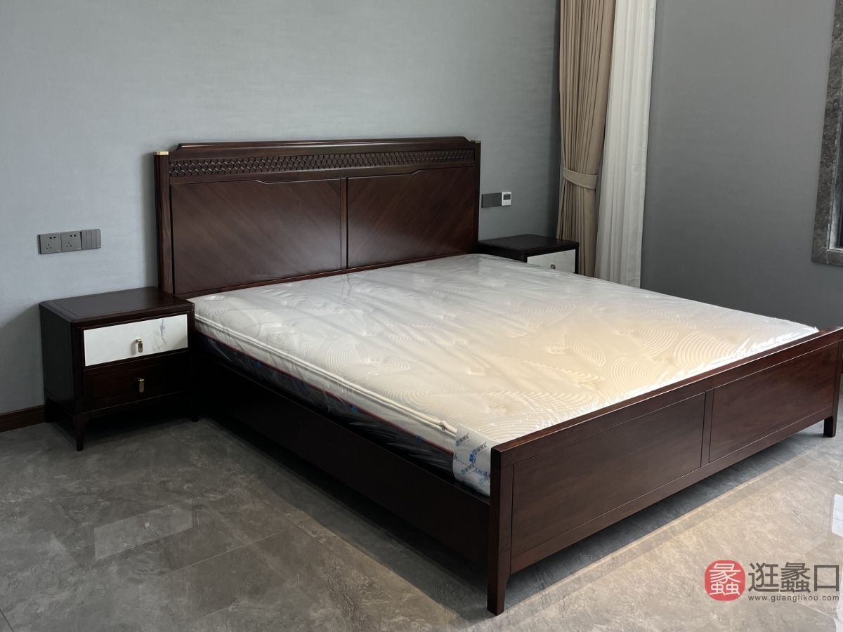 禾·江南新中式家具卧室床爱里古夷苏木HJN078