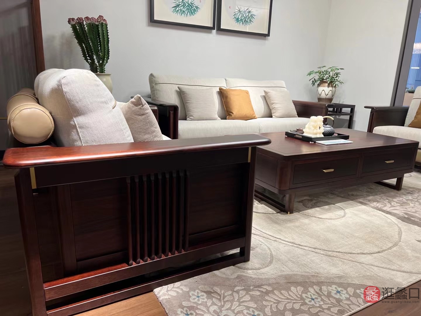 禾·江南新中式家具客厅沙发爱里古夷苏木HJN080