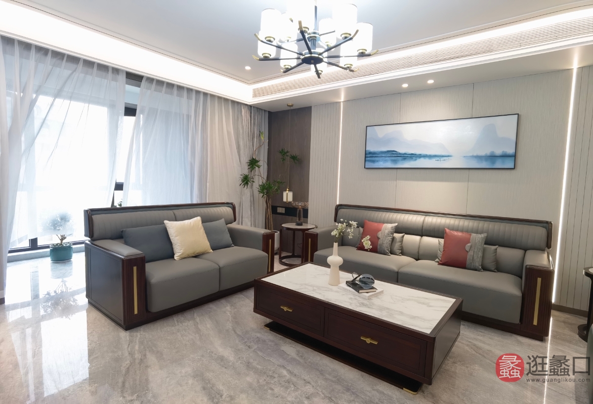 阅界新中式家具客厅沙发黑檀YJ101