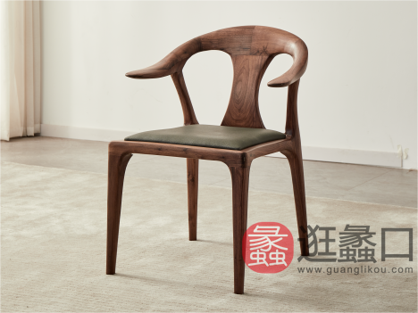 坤羽黑胡桃餐厅餐桌椅单椅KY010