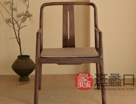 蠡口家具城从师傅北美黑胡桃家具餐厅意式极简餐桌椅CSF041