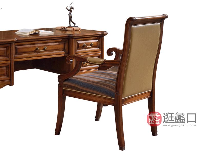 美哈特家具美式书房书桌椅美式实木书桌书椅MHT038