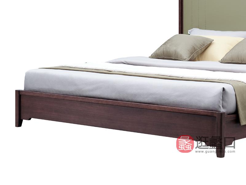 新中式实木床皮床双人大床M02