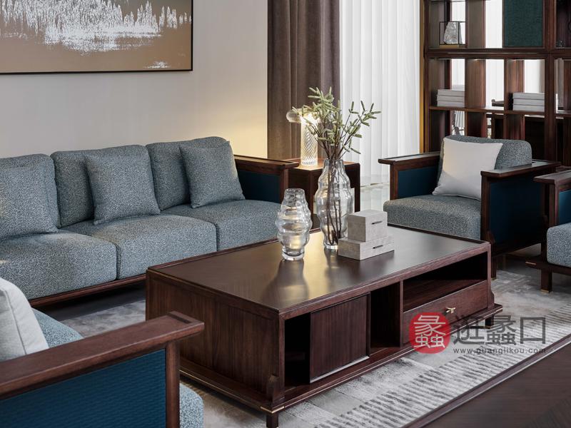 新中式实木沙发M02单人沙发
