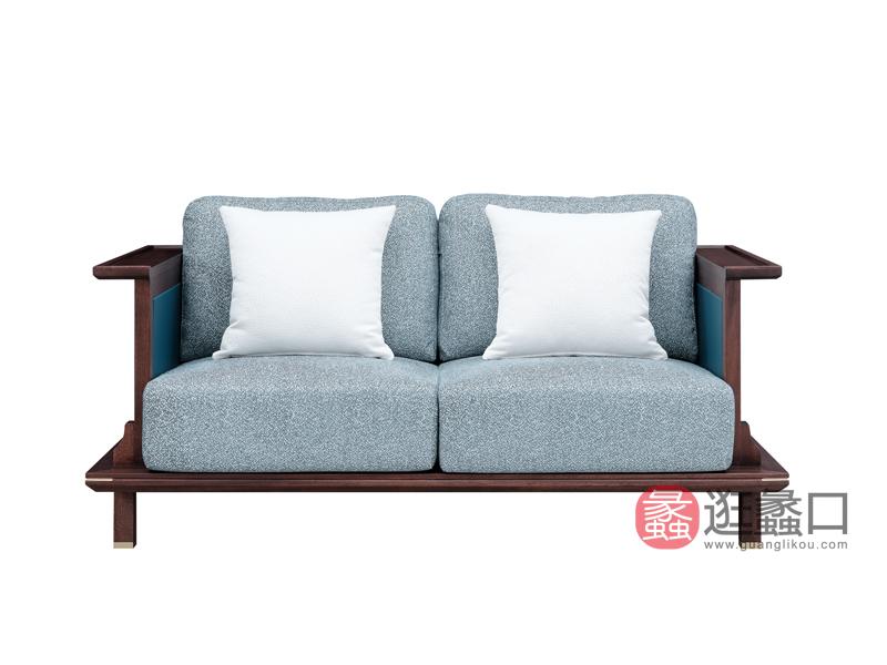 新中式实木沙发M02二人沙发