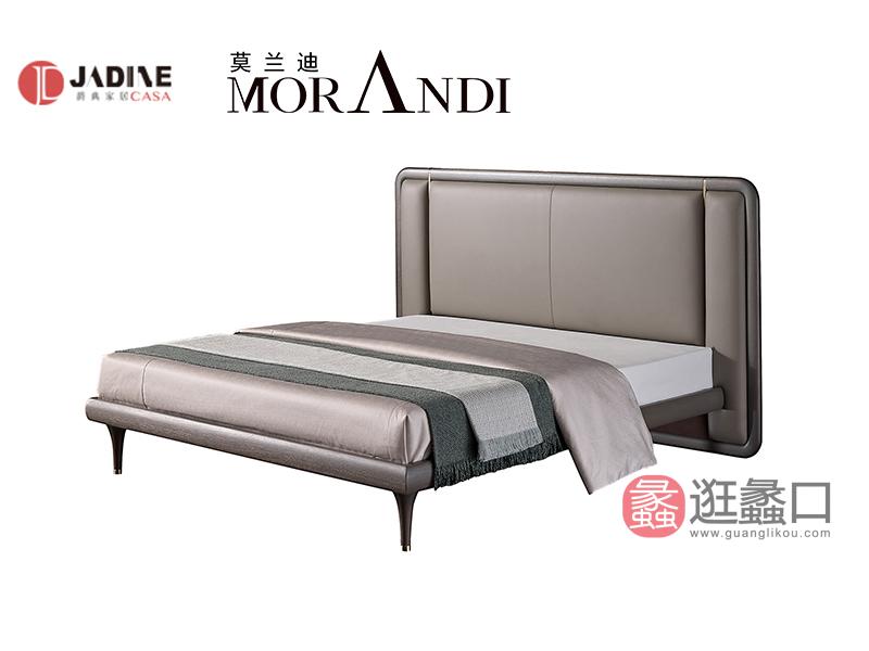 爵典家居·莫兰迪轻奢卧室床极简轻奢实木床时尚双人床软床MRD026