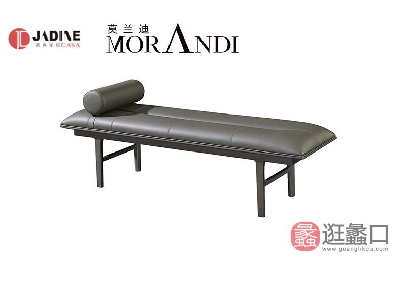 爵典家居·莫兰迪轻奢卧室床尾凳极简轻奢床尾凳实木真皮床尾凳MRD030