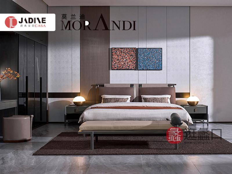 爵典家居·莫兰迪轻奢卧室床头柜极简轻奢实木床头柜MRD037