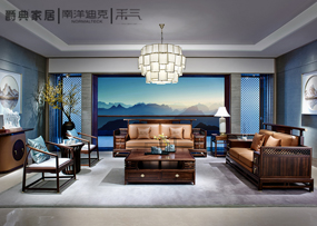 爵典家居·南洋迪克·禾氣大氣典雅沙發組合新中式客廳沙發休閑椅組合HQZ08012-2