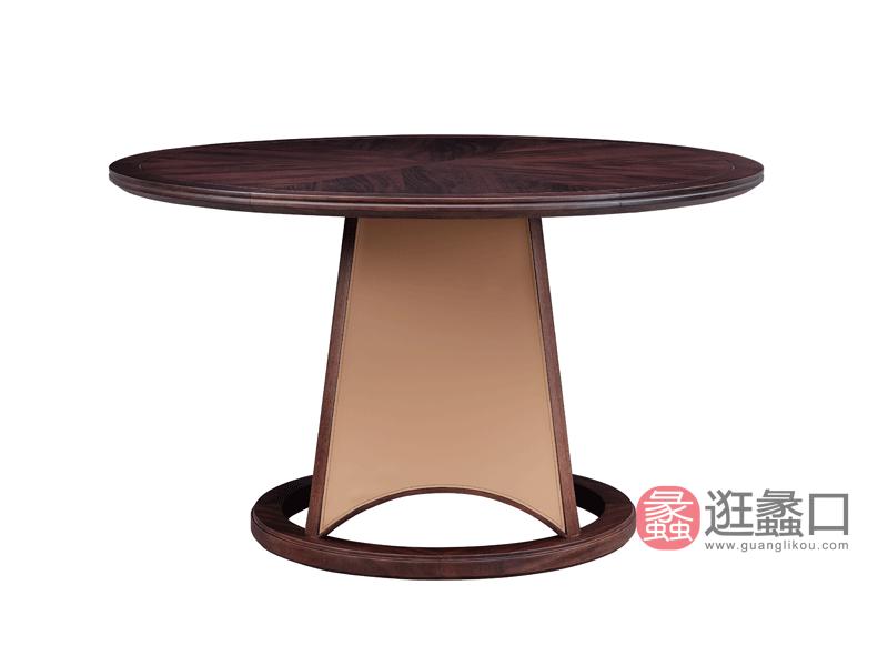 云物·漾木家具工厂直营店新中式餐厅餐桌椅实木圆餐桌M03圆餐桌（不含大理石）