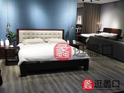 comehome家具新中式简约现代大方实木卧室双人舒适软靠大床