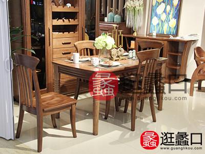 沙隆家具中式美观简洁实用餐厅实木餐桌椅组合