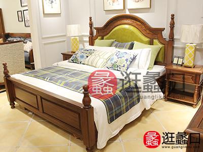 蠡口家具城欧卡·佐治亚家具美式复古厚重经典卧室舒适软靠大床