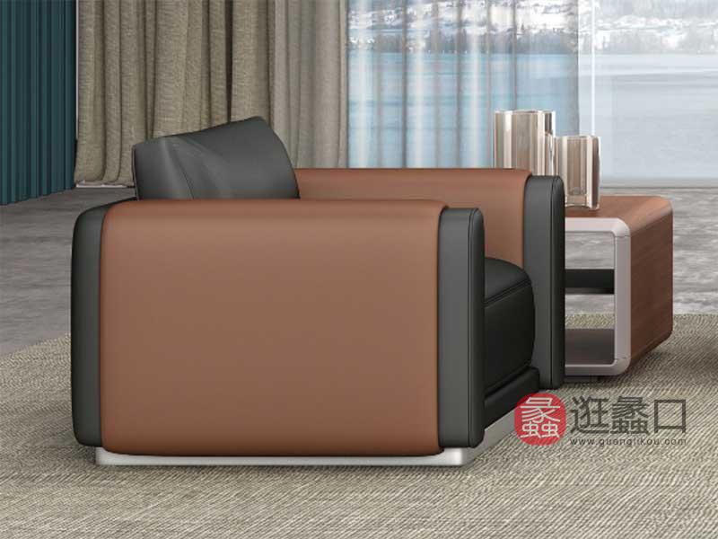 现代办公室沙发舒适皮沙发SF001单座沙发