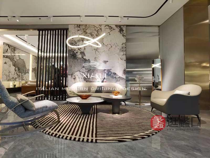 健辉家居·夏睿国际·范家具轻奢客厅沙发实木进口头层牛皮沙发茶几组合XRF082