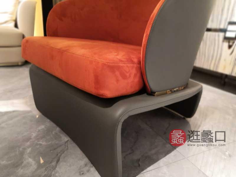 健辉家居·夏睿国际·范家具轻奢客厅休闲椅时尚真皮休闲椅XRF120