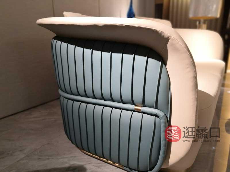 健辉家居·夏睿国际·范家具轻奢客厅沙发时尚进口头层牛皮沙发茶几组合XRF095