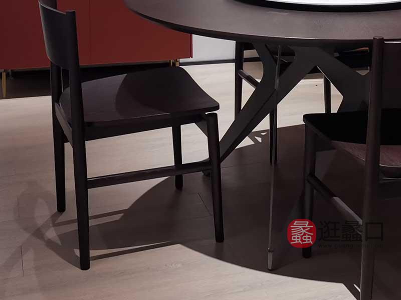 意式极简时尚圆餐桌餐椅LC014