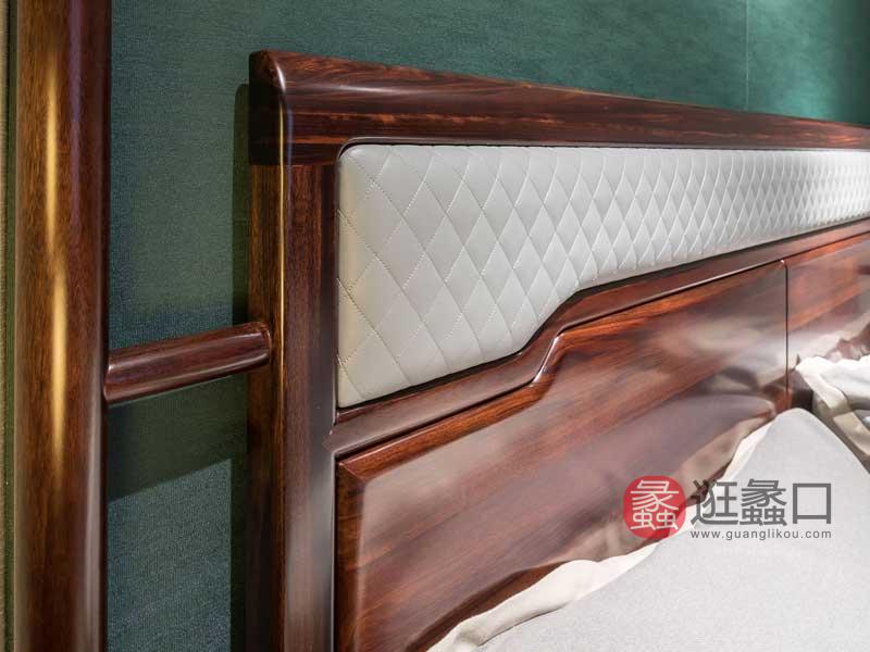 木杩家具新中式卧室时尚艺术双人舒适大床MM002