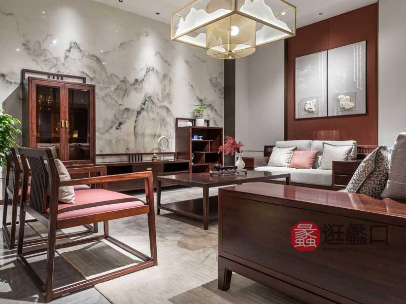 木杩家具新中式客厅时尚多功能沙发茶几组合MM003