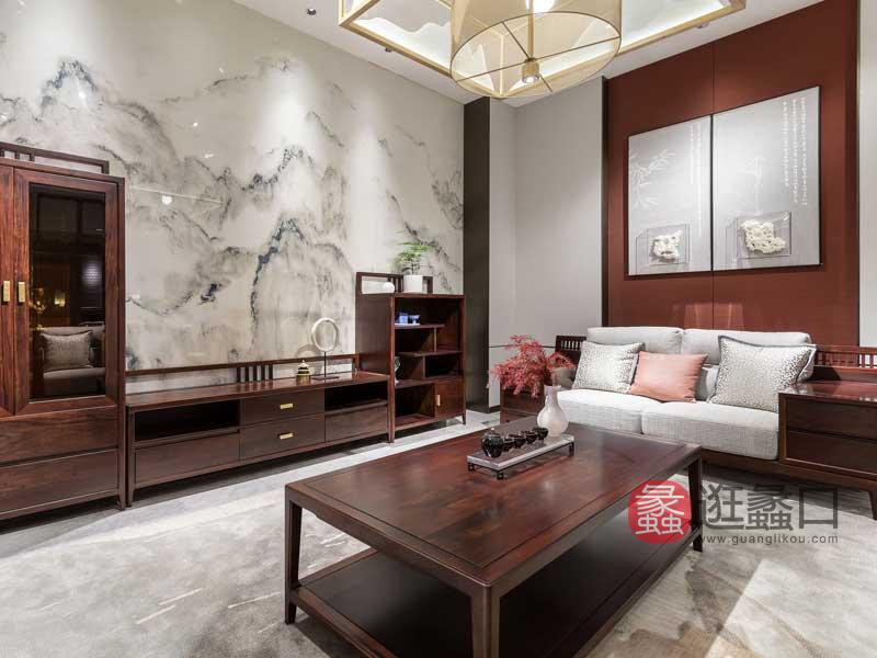 木杩家具新中式客厅时尚多功能沙发茶几组合MM003