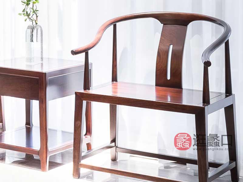 新中式实木茶桌茶椅书椅MM013