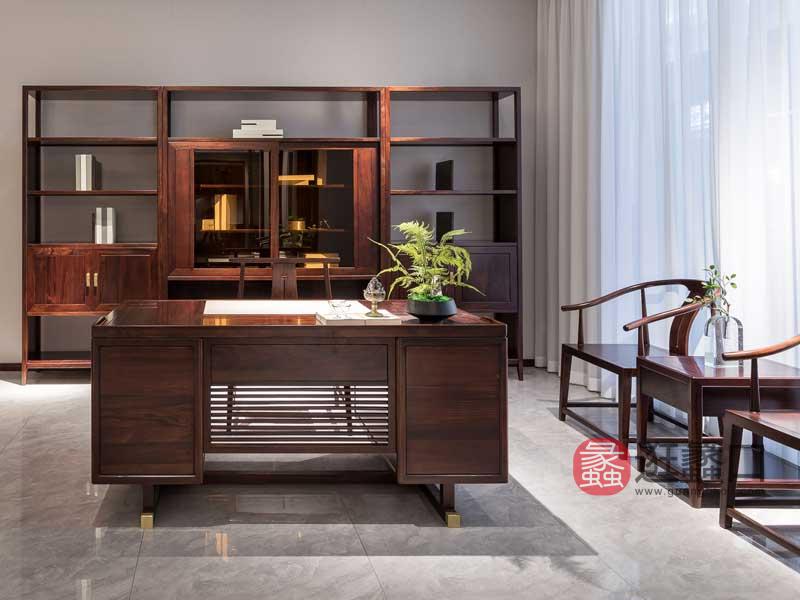 木杩家具新中式书房茶台茶桌椅实木茶桌茶椅书椅MM013