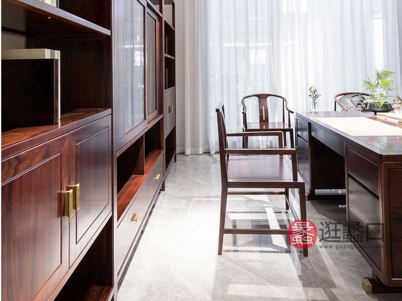 木杩家具新中式书房书桌椅实木中式书椅MM014