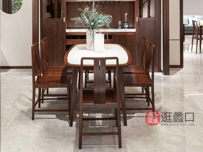 木杩家具新中式餐厅餐桌椅实木餐桌椅MM022