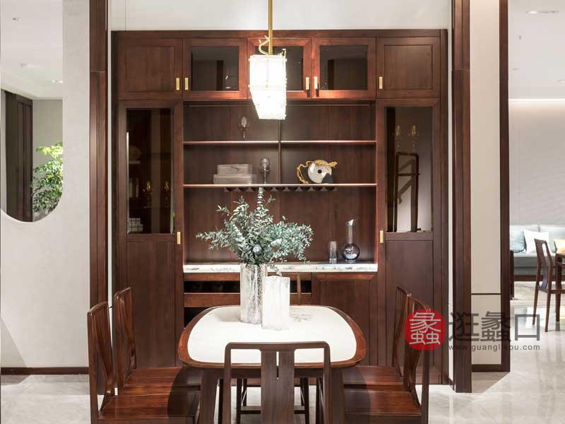 木杩家具新中式餐厅餐边柜实木餐边柜储物收纳柜子MM023