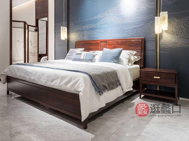 木杩家具新中式卧室床头柜实木床头柜MM028