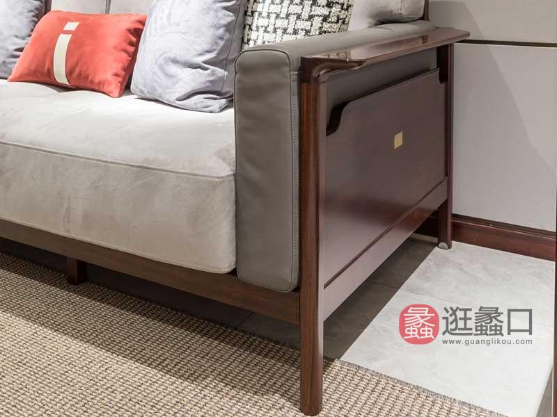 木杩家具新中式客厅沙发新中式实木沙发组合MM034