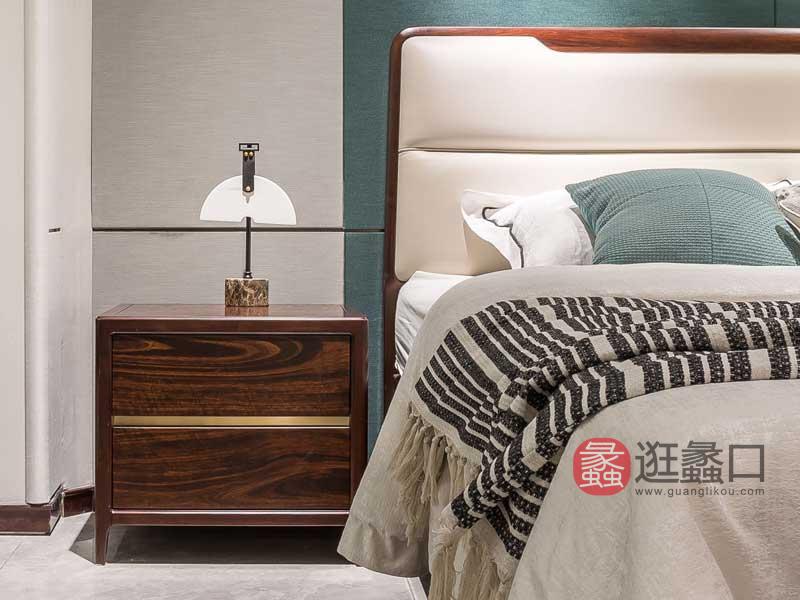 木杩家具新中式卧室床头柜实木床头柜MM039