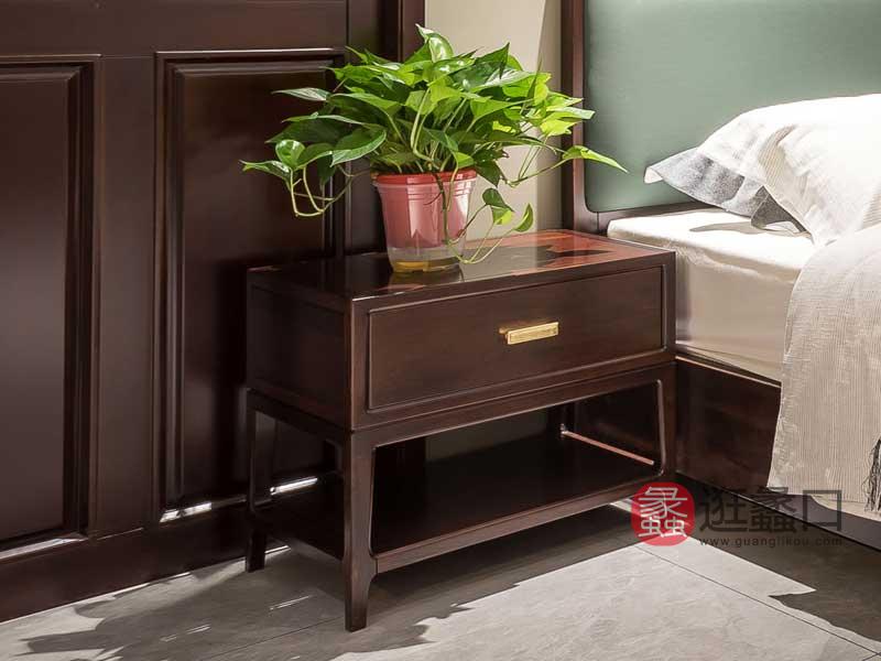 新中式实木床头柜MM045