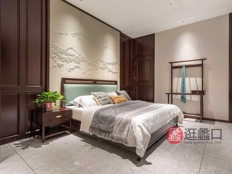 木杩家具新中式卧室床头柜实木床头柜MM045