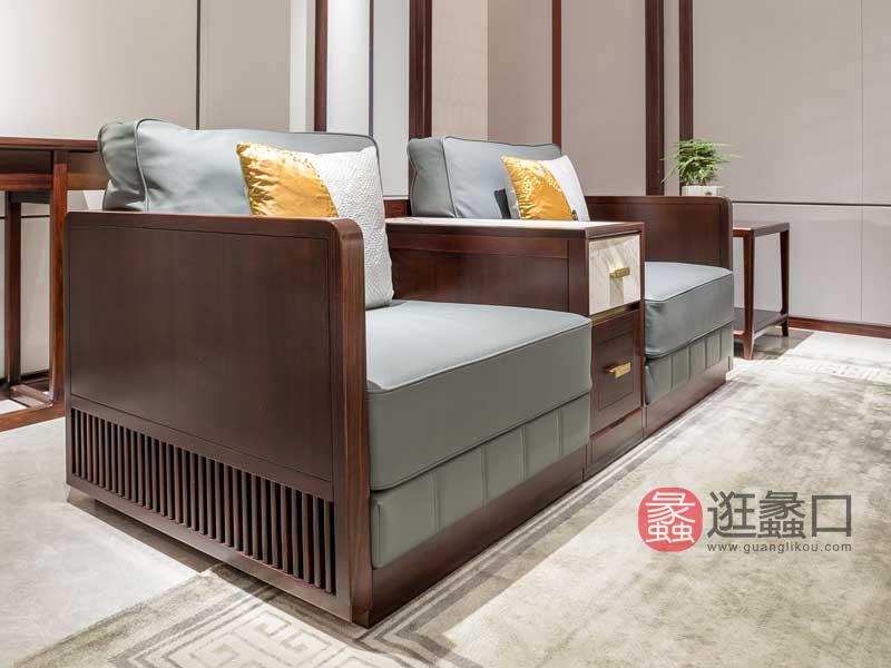 木杩家具新中式客厅沙发实木沙发组合MM053
