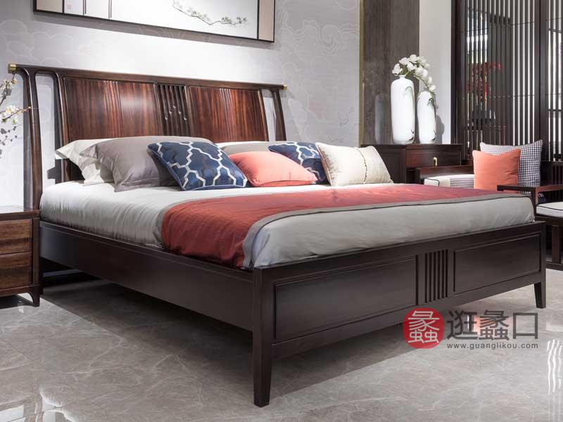 新中式实木床双人床MM058