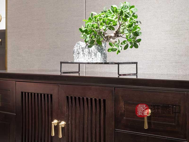 木杩家具新中式餐厅餐边柜高端实木餐边柜MM064