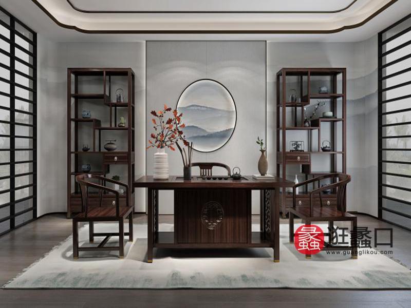 应氏家居-新中式系列新中式书房书桌椅YS015