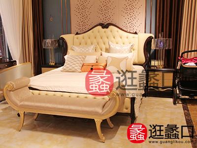 香丽法兰家具浪漫轻奢优雅舒适卧室双人大床/床头柜组合