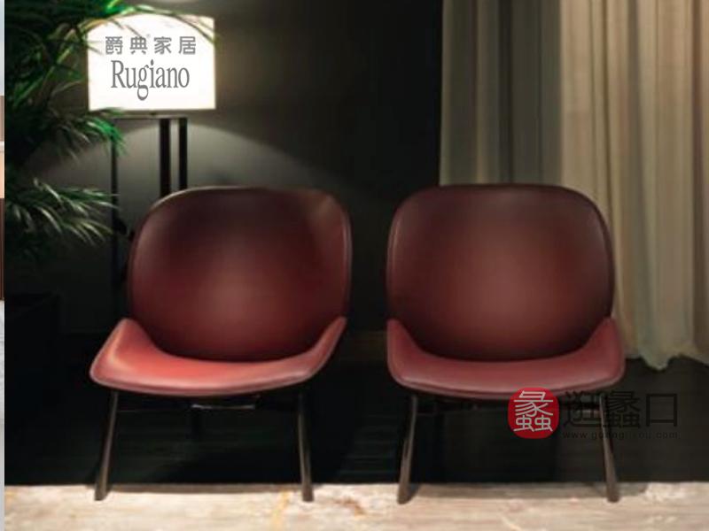 爵典家居·Rugiano家具钢木意式极简客厅休闲椅RG22