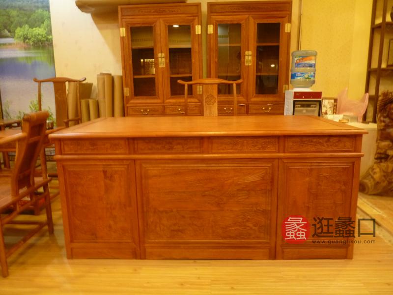怡和堂红木家具中式古典书房书桌椅YHT005尺寸可选择