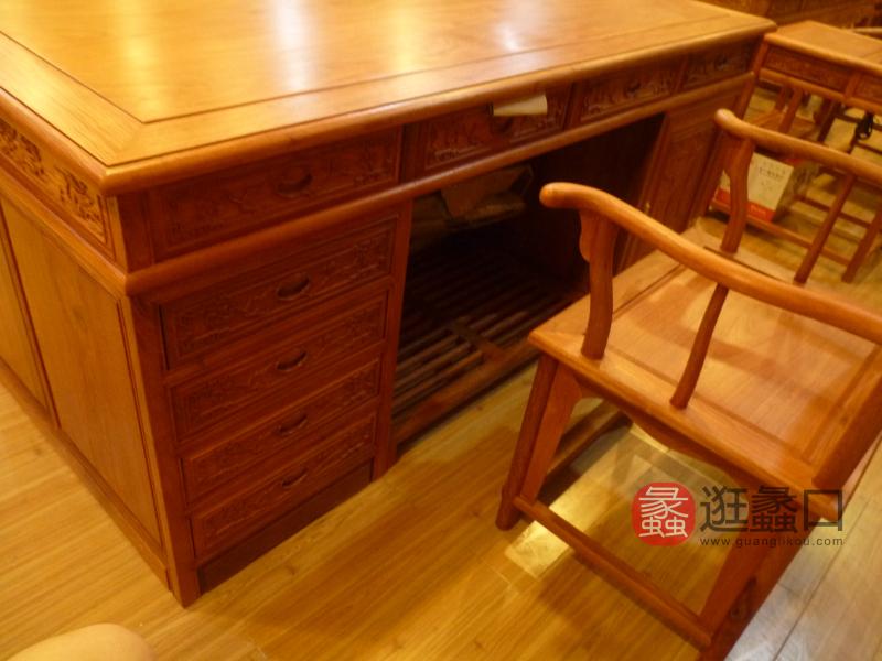 怡和堂红木家具中式古典书房书桌椅YHT005尺寸可选择