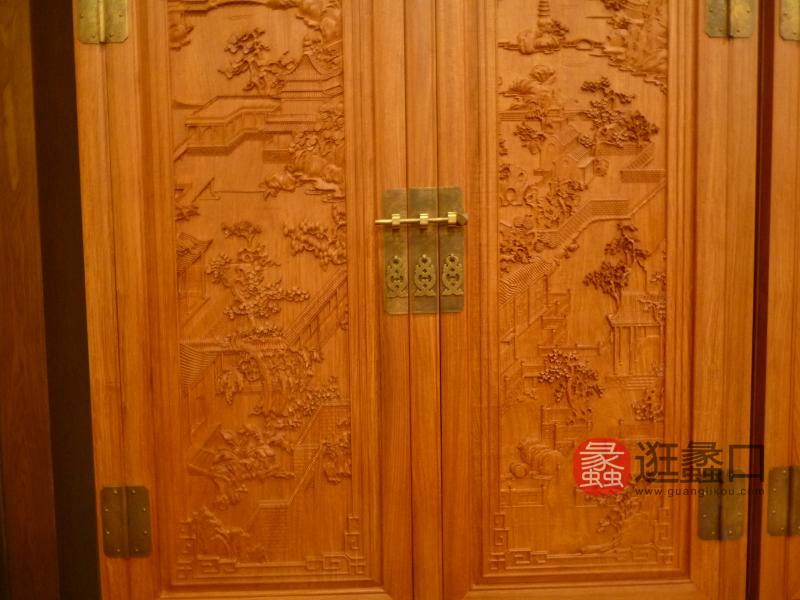 怡和堂红木家具中式古典卧室衣柜YHT006