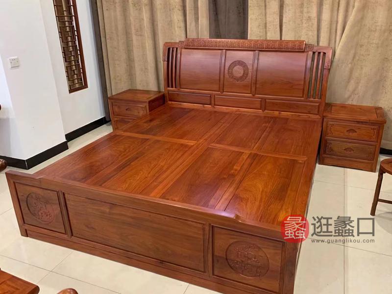 中式红木床实木大床双人床YHT008